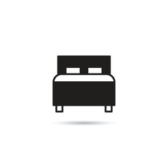 bed and mattress icon on white background