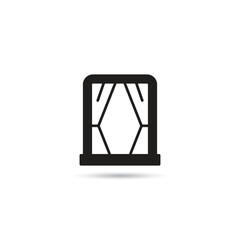curtain and window icon on white background