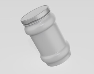 Matte Sauce Jar Mockup Isolated On White Background. 3d illustration