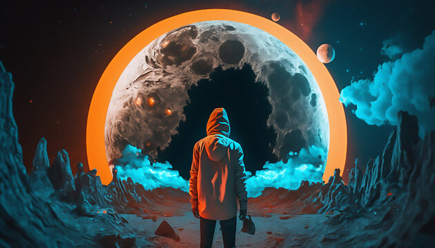 A Stunning View of a Man in the Metaverse With Generative Ai Technology