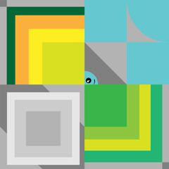 abstract background with squares and fish