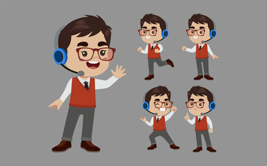 Fototapeta premium Call center and customer service character