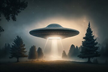 UFO in the sky, unidentified flying object, generative AI, extraterrestrial, aliens, unidentified flying object, flying saucer