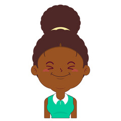 afro woman smile face cartoon cute