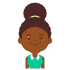 afro woman smile face cartoon cute