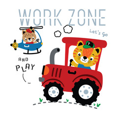  work and play, vector animal cartoon illustration design graphic printing