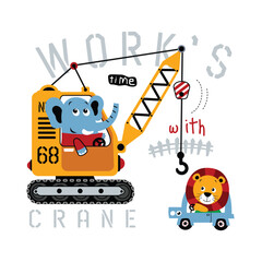 work zone, vector animal cartoon illustration design graphic printing