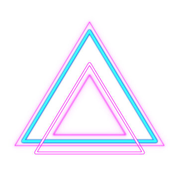 Abstract neon retro triangle sticker style 80s-90s.