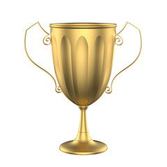 Realistic Golden Trophy or First place gold trophy cup isolated. PNG transparency	