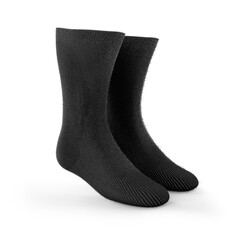 Black socks mockup with realistic shadow