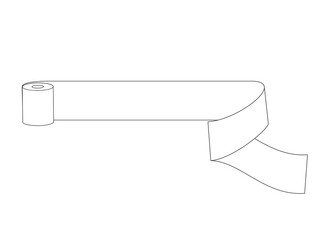 Unwound roll of toilet paper with place for text. Illustration on transparent background