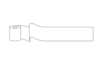 Unwound roll of toilet paper with place for text. Illustration on transparent background