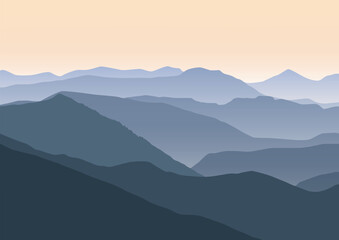 Naklejka na ściany i meble beautiful mountains landscape vector illustration