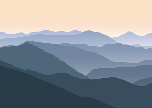beautiful mountains landscape vector illustration