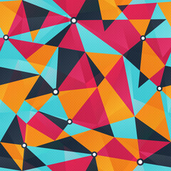 Obraz premium Colored triangle geometric seamless pattern