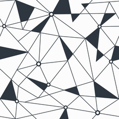 Monochrome triangle geometric seamless pattern