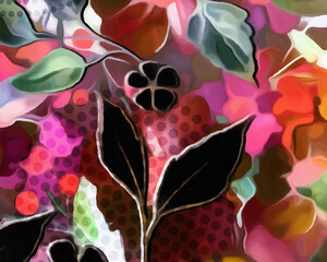 Disco Blooms - Abstract Botanical Art 