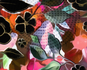Disco Blooms - Abstract Botanical Art 