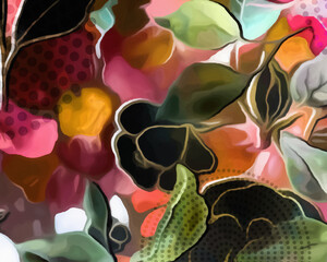 Disco Blooms - Abstract Botanical Art 