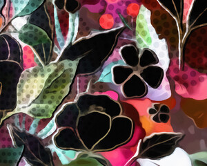 Disco Blooms - Abstract Botanical Art 