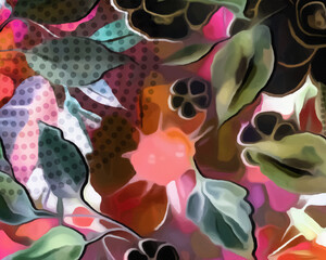 Disco Blooms - Abstract Botanical Art 