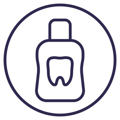 Mouthwash or mouth rinse line icon