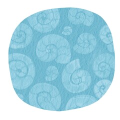 Abstract sea shell on blue round shape watercolor illustration for decoration on marine life and coastal concept.