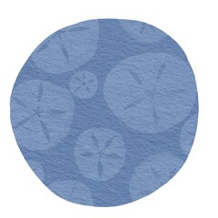 abstract dollar sand in blue round shape watercolor illustration for decoration on marine life and ocean concept.