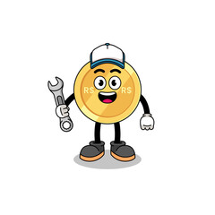 brazilian real illustration cartoon as a mechanic