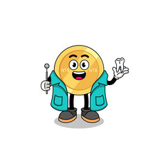 Illustration of new taiwan dollar mascot as a dentist