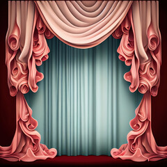 Generative AI: curtain and stage background