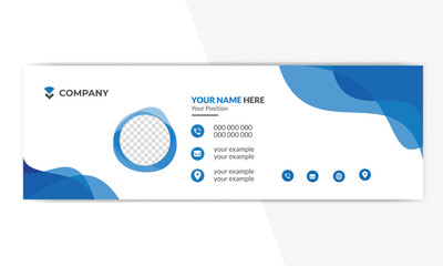 Email signature template design. Creative corporate mail business email signature banner.