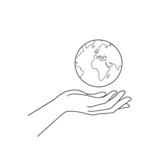 Hands hold the globe. Illustration on transparent background