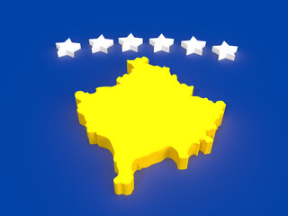 Kosovo flag in 3D from different perspective. Flamuri i Kosoves ne 3D