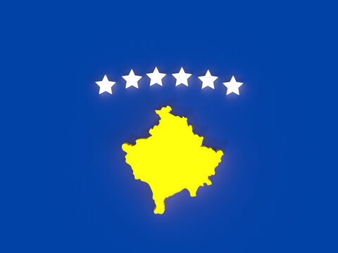 Kosovo flag in 3D from different perspective. Flamuri i Kosoves ne 3D