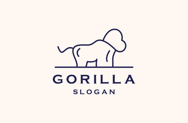 Simple gorilla logo design template