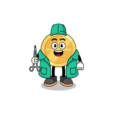 Illustration of danish krone mascot as a surgeon