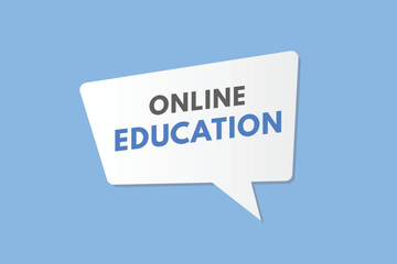 Online Education text Button. Online Education Sign Icon Label Sticker Web Buttons
