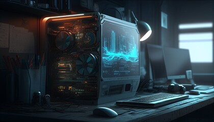 Futuristic computer concept art