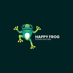 Vector Logo Illustration Frog Gradient Colorful Style.