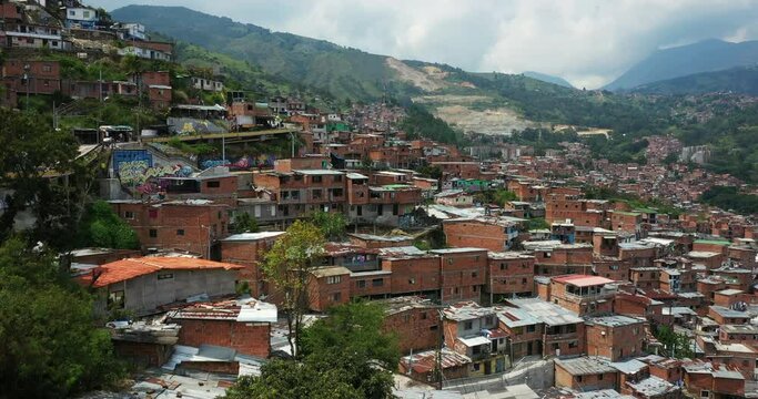 Views over Comuna 13 in Medellin, Colombia.