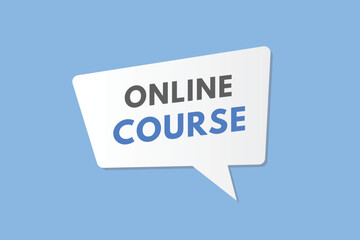 Online Course text Button. Online Course Sign Icon Label Sticker Web Buttons
