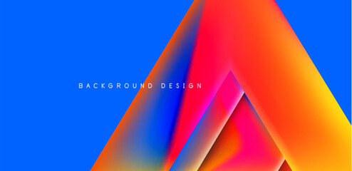 Futuristic triangle vector abstract background with colorful fluid gradients