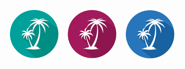 Fototapeta na wymiar Icon for palm tree vector illustration in flat.