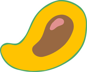 Mango Fruit Flat Illustration