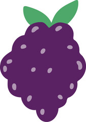 Grape Fruit Flat Illustration