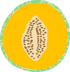 Melon Fruit Flat Illustration