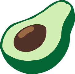 Avocado Fruit Flat Illustration