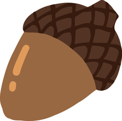 Acorn Fruit Flat Illustration
