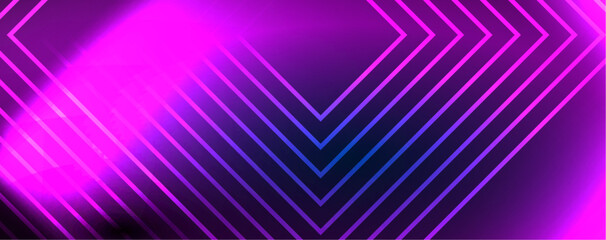 Neon glowing techno lines, hi-tech futuristic abstract background template. Vector illustration for wallpaper, banner, background, leaflet, catalog, cover, flyer